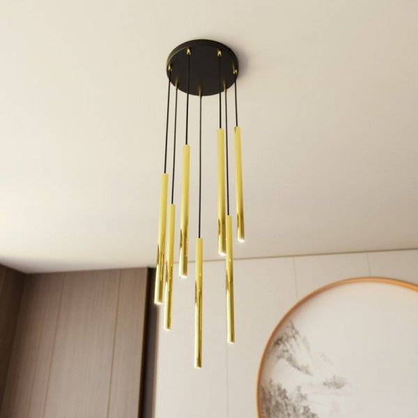 LAMPA WISZĄCA TUBA NAD STÓŁ BAR WYSPĘ DO KUCHNI JADALNI EMIBIG SELTER 7 PREMIUM GOLD  oprawa oświetleniowa
