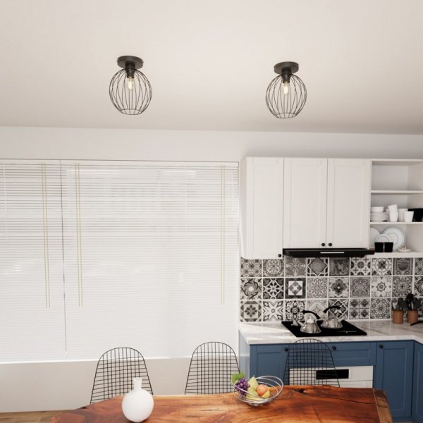 LAMPA SUFITOWA PLAFON CZARNY DRUCIANY NEST 1 BL oprawa oświetleniowa