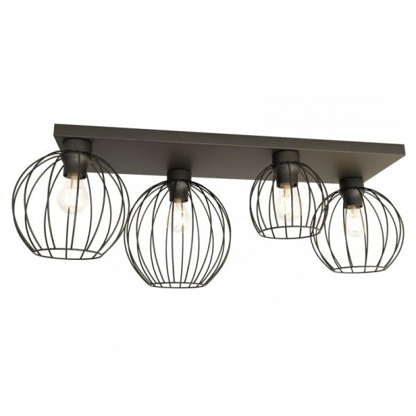 LAMPA SUFITOWA PLAFON CZARNY DRUCIANY NEST 4 BL oprawa oświetleniowa