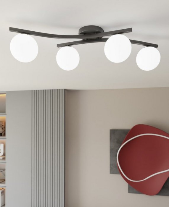 EMIBIG LAMPA SUFITOWA PLAFN KULE OPUS 4 BL OPAL oprawa oświetleniowa