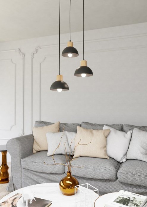 LAMPA WISZĄCA CZARNA NOWOCZESNA NAD STÓŁ EMIBIG SECO 3 BL PREM oprawa oświetleniowa