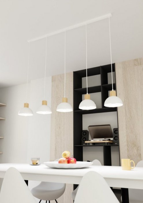 LAMPA WISZĄCA BIAŁA W STYLU SKANDYNAWSKIM EMIBIG SECO 5 WH oprawa oświetleniowa