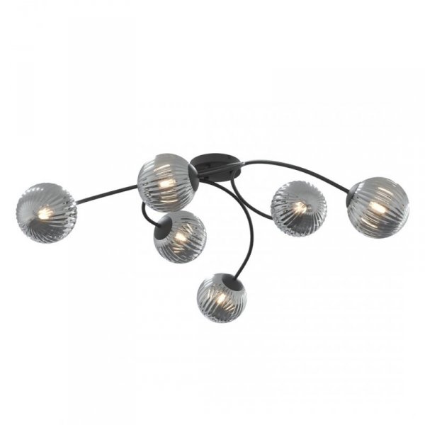 LAMPA SUFITOWA KULE SZKLANE NOWOCZESNA VIBRA 6 BL GRAFIT oprawa oświetleniowa
