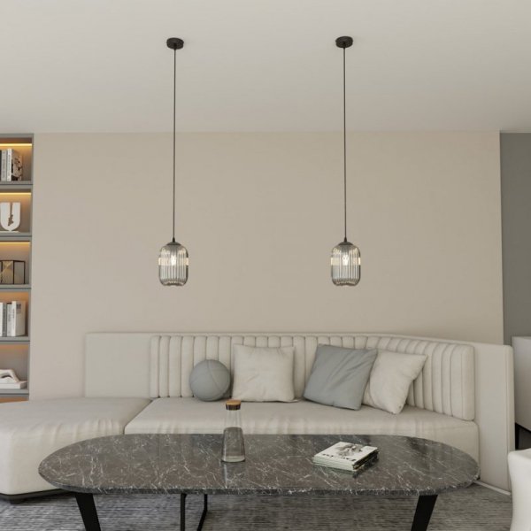 LAMPA WISZĄCA SZKLANA NOWOCZESNA EMIBIG VERDI 1 BL GRAFIT oprawa oświetleniowa