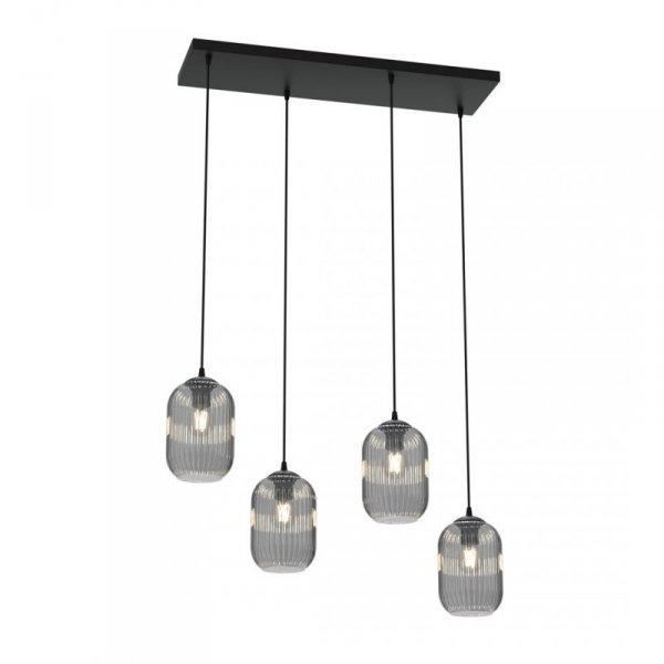 LAMPA WISZĄCA SZKLANA NOWOCZESNA EMIBIG VERDI 4 BL GRAFIT oprawa oświetleniowa