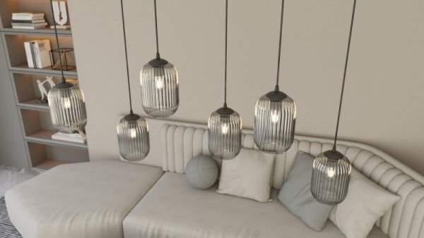 LAMPA WISZĄCA SZKLANA NOWOCZESNA EMIBIG VERDI 4 BL GRAFIT oprawa oświetleniowa