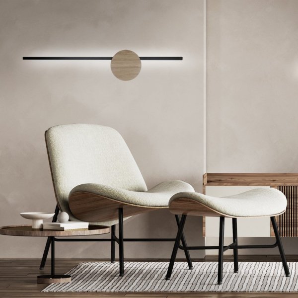 TK LIGHTING JAVA II BLACK WOOD 1441 KINKIET NOWOCZESNY CZARNY Z DREWNEM LED