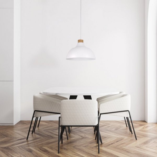 TK LIGHTING CAP WHITE 2070 LAMPA WISZĄCA BIAŁA METALOWA Z DREWNEM