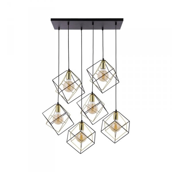 TK LIGHTING ALAMBRE 2779 LAMPA WISZĄCA  CZARNO ZŁOTA DRUCIANA METALOWA
