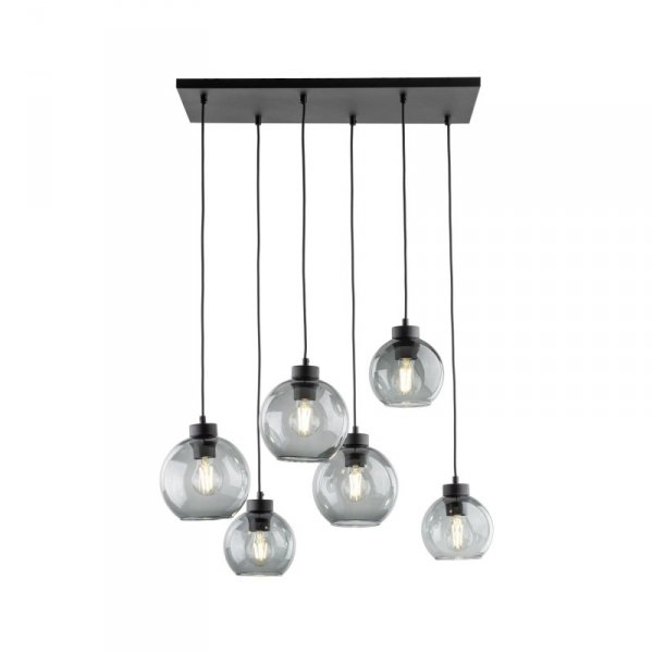 TK LIGHTING CUBUS 2833 LAMPA WISZĄCA CZARNA SZKLANE KLOSZE KULE GRAFITOWE