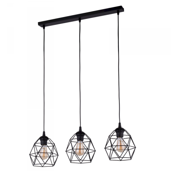 TK LIGHTING 3191 GALAXY BLACK LAMPA WISZĄCA NA LISTWIE CZARNA DRUCIANA