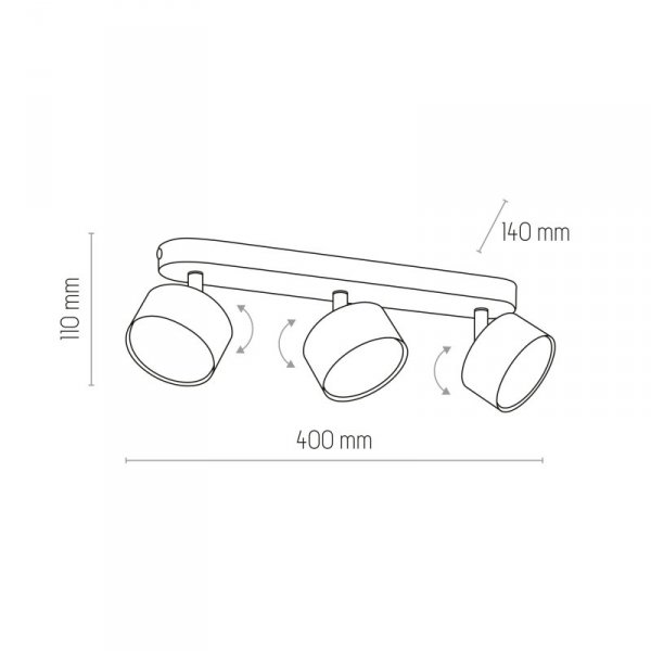 TK LIGHTING CLARK WHITE 3396 LAMPA SUFITOWA 3 PŁ BIAŁA PLAFON SPOT