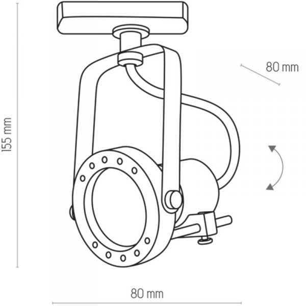 TK LIGHTING TRACER  CZARNY TL-002  1*GU 10* 50 W