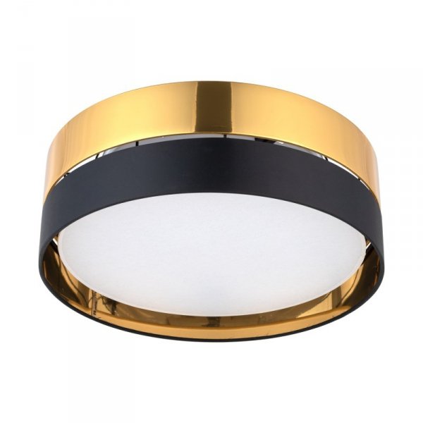 TK LIGHTING HILTON BLACK/GOLD 4180  LAMPA SUFITOWA PLAFON CZARNO ZŁOTY ABAŻUR DUŻY 45CM