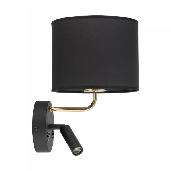 TK LIGHTING RICHI BLACK/GOLD 4234 KINKIET CZARNO ZŁOTY DO CZYTANIA DO SYPIALNI Z WŁĄCZNIKIEM