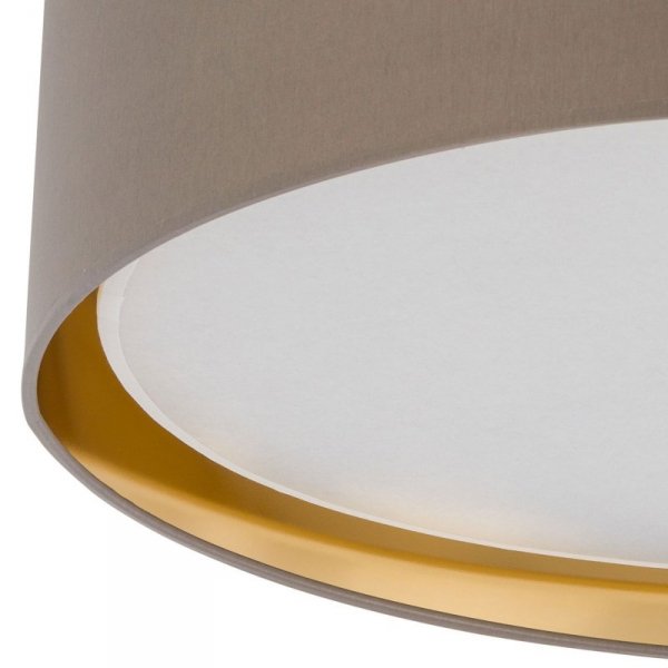 TK LIGHTING BILBAO BEIGE/GOLD 4399 LAMPA SUFITOWA PLAFON BEŻOWO ZŁOTY DUŻY ABAŻUR 60CM DO SALONU SYPIALNI