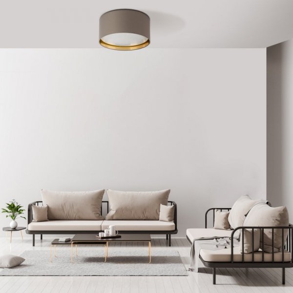 TK LIGHTING BILBAO BEIGE/GOLD 4404 LAMPA SUFITOWA PLAFON BEŻOWO ZŁOTY ABAŻUR 4404