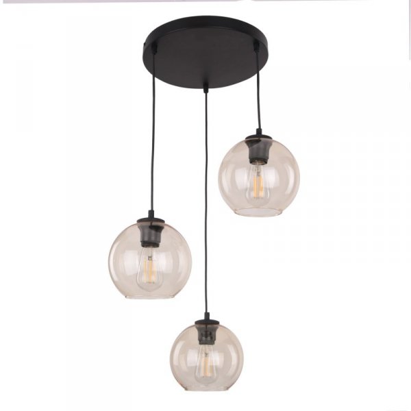 TK LIGHTING CUBUS BURSZTYN LAMPA WISZĄCA 3 PŁ KOŁO