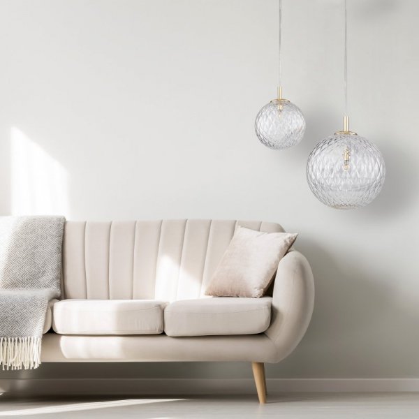 TK LIGHTING CADIX GOLD 4609 LAMPA WISZĄCA ZŁOTA SZKLANA KULA 20CM