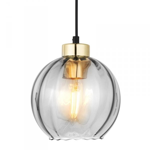 TK LIGHTING DEVI TRANSPARENT 4646 LAMPA WISZĄCA CZARNO ZŁOTA TRANSPARENTNA