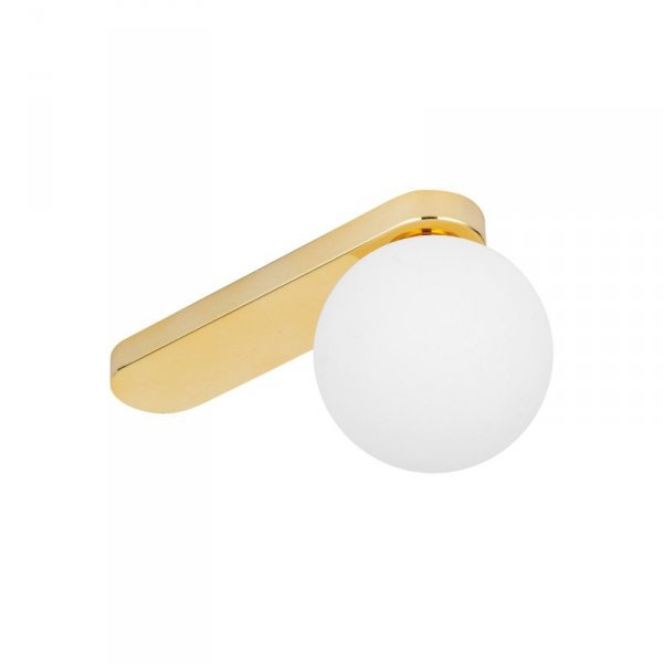 TK LIGHTING BIANCA GOLD 4698 LAMPA SUFITOWA PLAFON ZŁOTY KLOSZ SZKLANA KULA BIAŁA