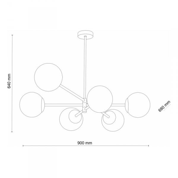 TK LIGHTING SARIUS BLACK 4732 LAMPA SUFITOWA WISZĄCA CZARNA SZKLANE KULE BIAŁE MLECZNE