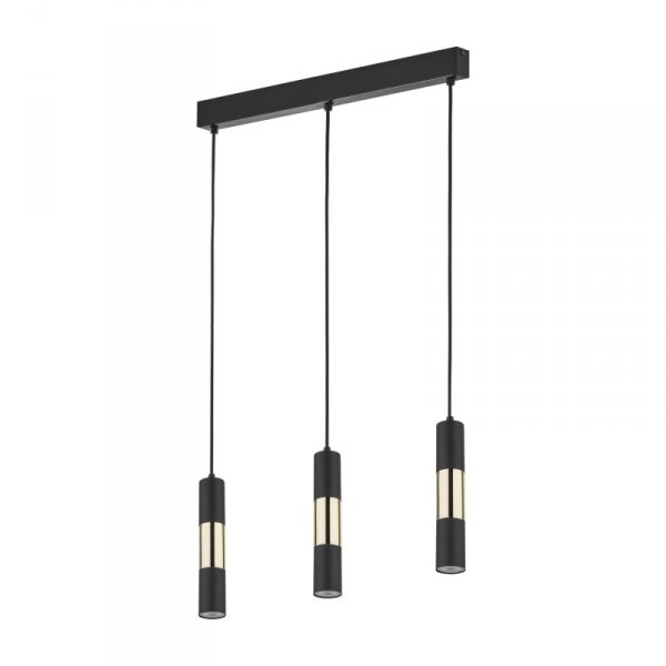 TK LIGHTING VIVIEN BLACK/GOLD 4757 LAMPA WISZĄCA CZARNO ZŁOTE TUBY NAD STÓŁ
