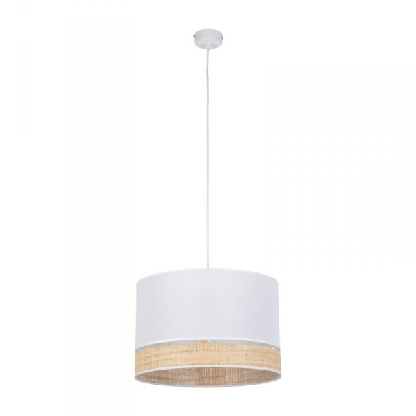 TK LIGHTING 4768 PAGLIA NEW WHITE LAMPA WISZĄCA BIAŁA BIAŁY ABAŻUR RATTAN EKO NATURAL BOHO