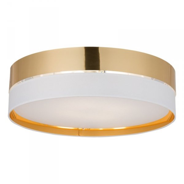 TK LIGHTING HILTON WHITE/GOLD 4773 LAMPA SUFITOWA PLAFON BIAŁO ZŁOTY ABAŻUR DUŻY 60CM