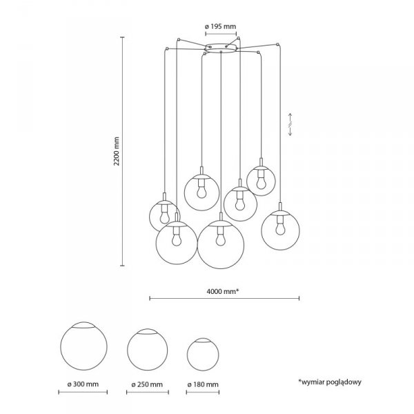 TK LIGHTING LAMPA ESME WHITE LAMPA WISZĄCA 7 PAJĄK