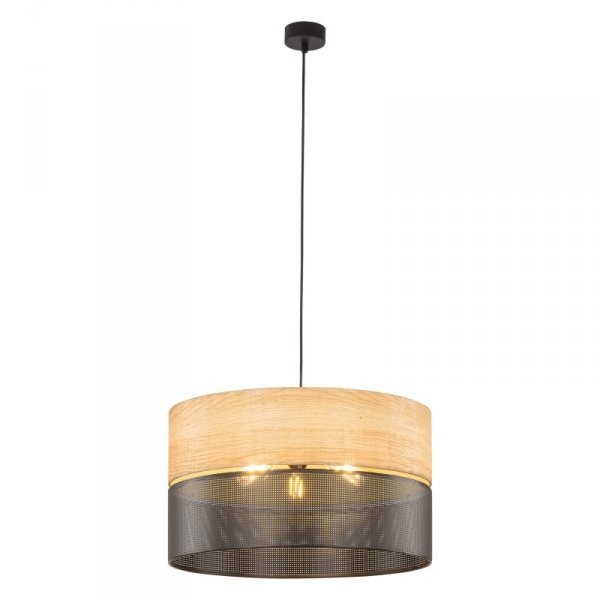 TK LIGHTING NICOL 4798 LAMPA WISZĄCA CZARNA Z IMITACJĄ DREWNA