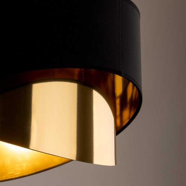 TK LIGHTING GRANT BLACK 4823 LAMPA WISZĄCA CZARNO ZŁOTA Z ABAŻUREM