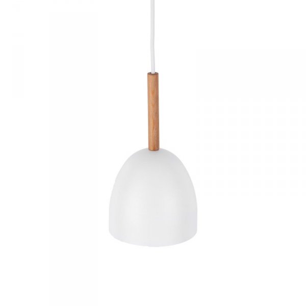 TK LIGHTING NORD WHITE 4868 LAMPA WISZĄCA BIAŁA Z DREWNEM METALOWA NAD STÓŁ