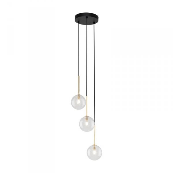 TK LIGHTING LAMPA NILOS BLACK / GOLD LAMPA WISZACA 3PŁ