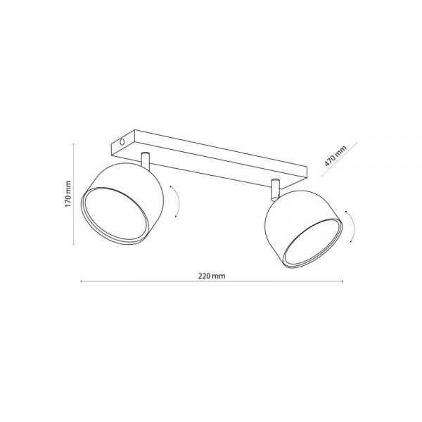TK LIGHTING ALTEA BLACK LAMPA SUFITOWA 2 PŁ + ŻARÓWKI