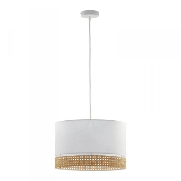 TK LIGHTING PAGLIA WHITE LAMPA WISZĄCA BIAŁA NATURAL EKO RATTAN