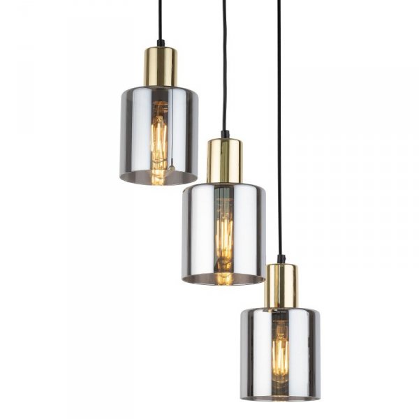 TK LIGHTING SIERRA GOLD 6663 LAMPA WISZĄCA CZARNO ZŁOTA GRAFITOWE KLOSZE