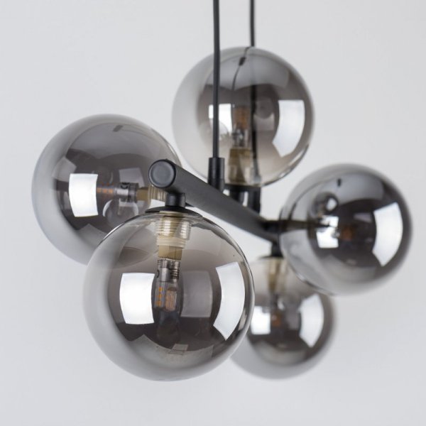 TK LIGHTING ESTERA BLACK 6707 LAMPA WISZĄCA CZARNA SZKLANE KLOSZE KULE GRAFITOWE