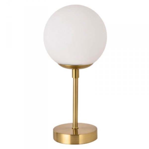 LIGHT PRESTIGE DORADO LP-002/1T S LAMPKA STOŁOWA NOCNA ZŁOTA Z KLOSZEM KULĄ BIAŁĄ