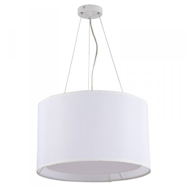 LAMPA WISZĄCA Z BIAŁYM ABAŻUREM DUŻY 50CM DO SALONU SYPIALNI LIGHT PRESTIGE MILK  LP-021/4P WH