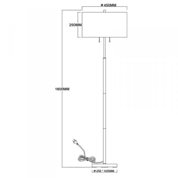 Lampa stojąca Fogo 2xE27 czarna LP-0304/2F BK