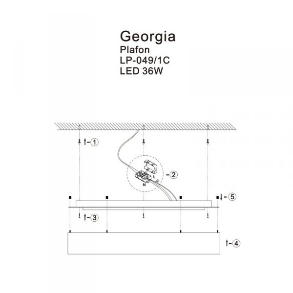 Plafon Georgia 1xLED biały LP-049/1C WH