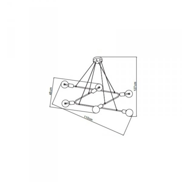 LAMPA WISZĄCA INDUSTRIALNA LOFT EDISON LIGHT PRESTIGE ESTRELLA  LP-075/6P BK