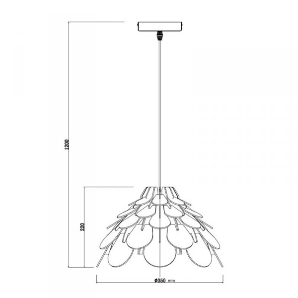 LAMPA WISZĄCA DREWNIANA DUŻA 35CM DEKORACYJNA NAD STÓŁ LIGHT PRESTIGE BURGO LP-101335/1P S
