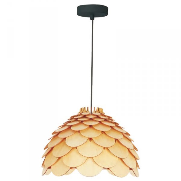LAMPA WISZĄCA DREWNIANA DUŻA 35CM DEKORACYJNA NAD STÓŁ LIGHT PRESTIGE BURGO LP-101335/1P S