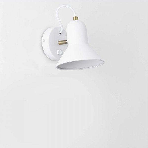 KINKIET BIAŁY Z WŁĄCZNIKIEM NOWOCZESNY METALOWY DO SYPIALNI SALONU LIGHT PRESTIGE ASTAMA LP-1122/1W WH