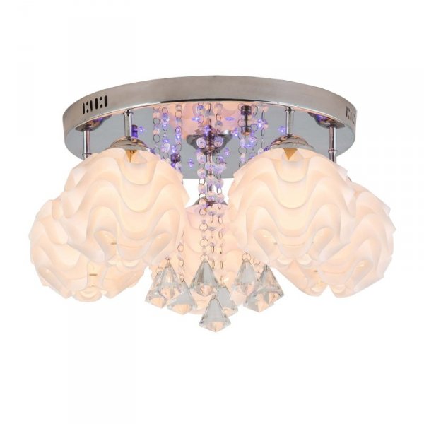 LAMPA SUFITOWA PLAFON NOWOCZESNY GLAMOUR Z KRYSZTAŁKAMI LED RGB Z PILOTEM LIGHT PRESTIGE SADA LP-119/5C