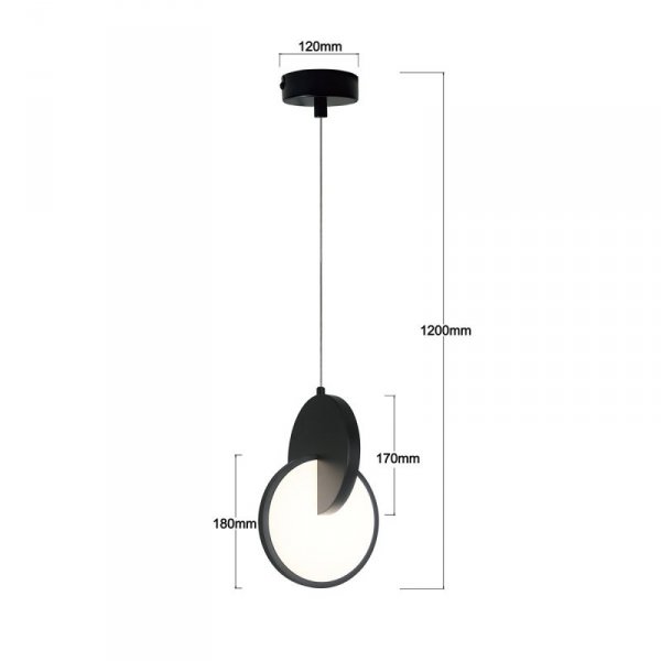 Lampa wisząca Circlo LED CCT czarna LP-1311/1P BK