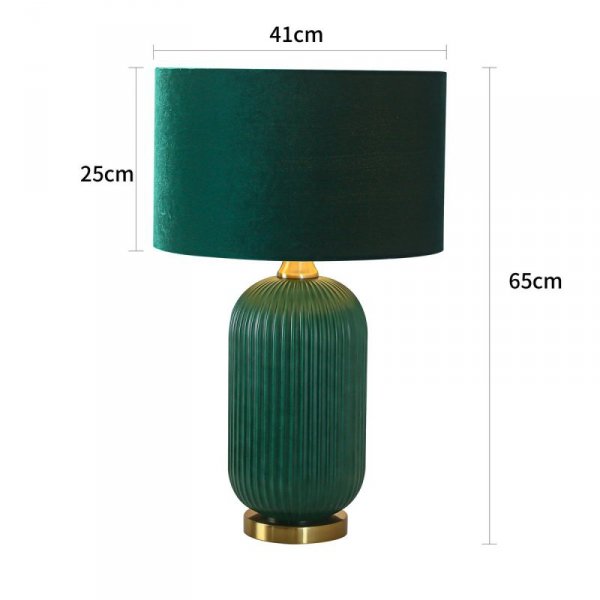 LAMPA STOŁOWA LAMPKA NOCNA SZKLANA ZIELONO ZŁOTA BUTELKOWA ZIELEŃ GLAMOUR DO SALONU NA KOMODĘ LIGHT PRESTIGE TAMIZA LP-1515/1T big green