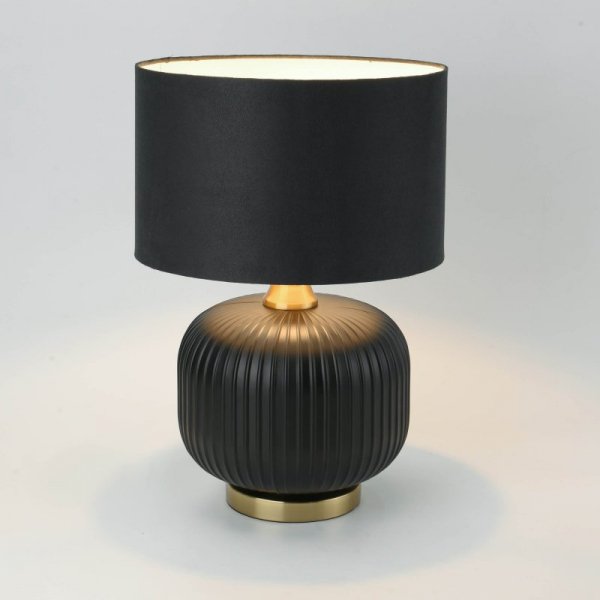 LIGHT PRESTIGE TAMIZA LAMPA STOŁOWA LAMPKA NOCNA CZARNO ZŁOTA DO SYPIALNI NA KOMODĘ DO SALONU